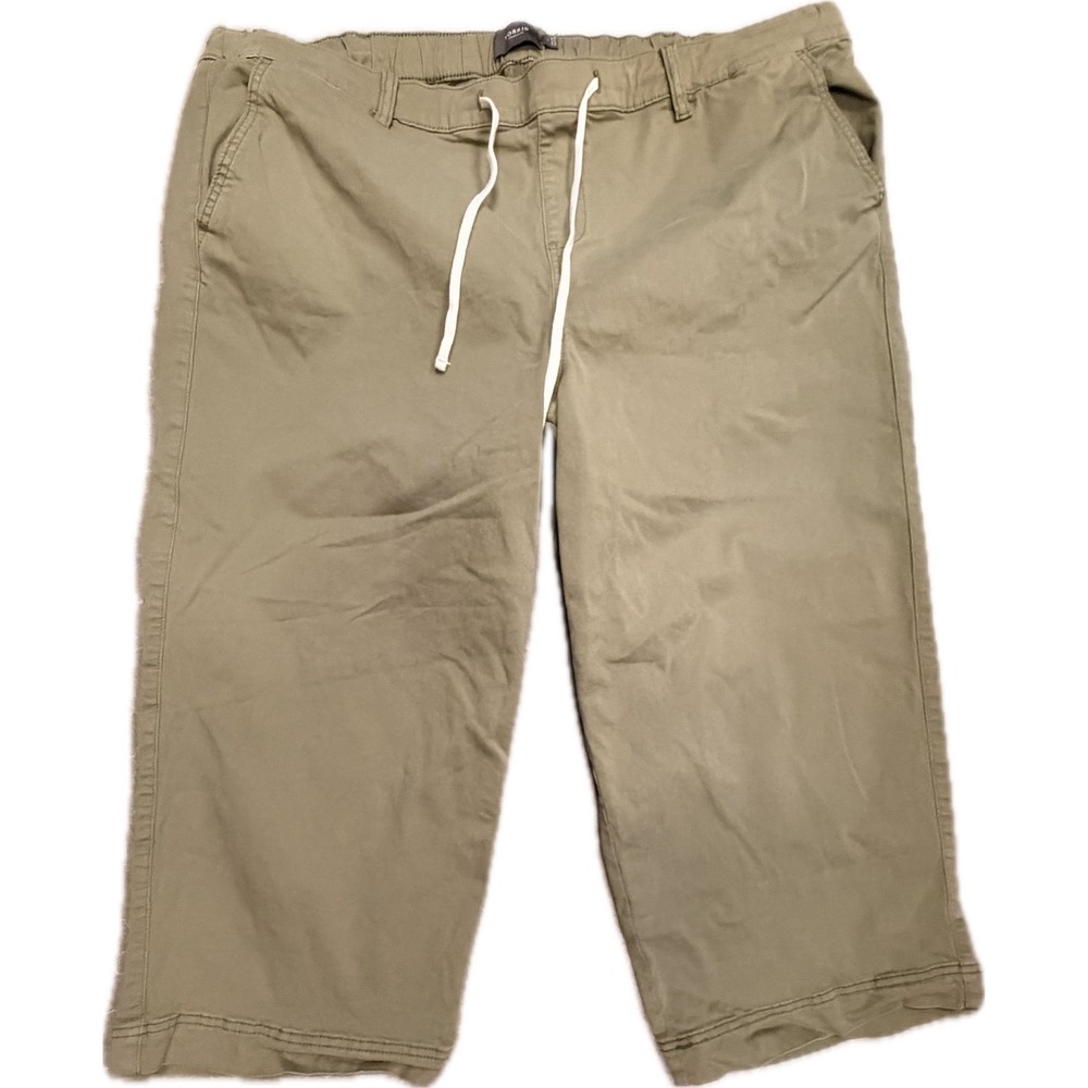 Torrid Women Plus Size 4 Olive Green Drawstring Cropped Capri Utility Pants